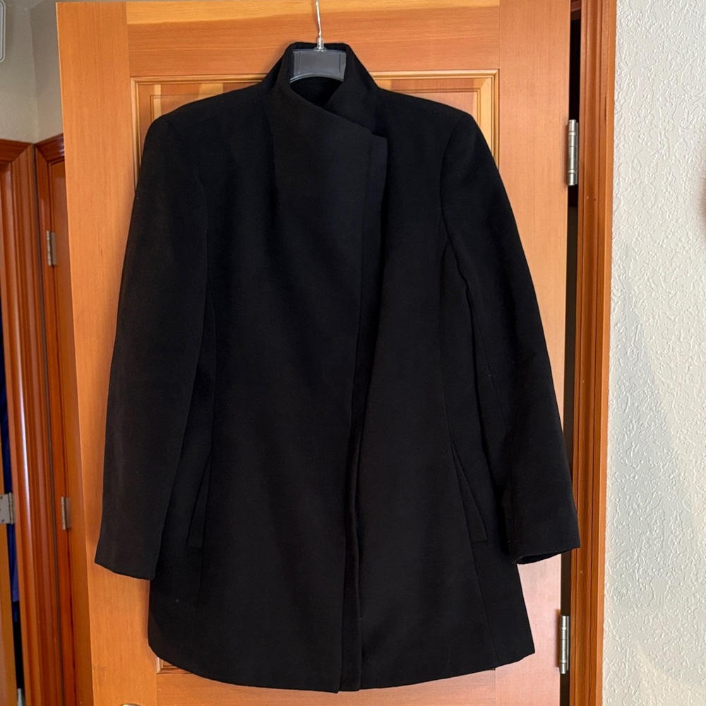 Modern Asymmetrical Collar Dress Coat